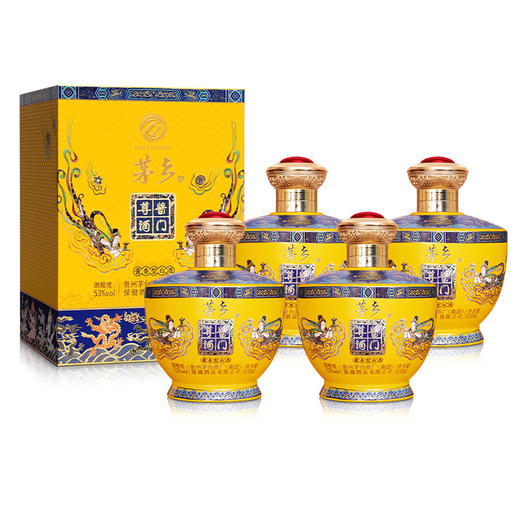【自营】茅乡酱门尊酒贵州茅台集团53度酱香型白酒500ml整箱礼盒送礼 53度 500mL 4瓶 商品图0