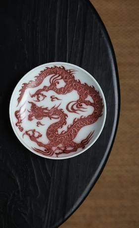 【元岚堂】元龙釉里红青花迷你撇口壶承