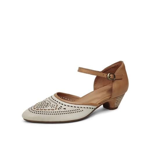 【2025新款浅口单鞋】民族风镂空包头一字带真皮复古中跟凉鞋-BB 商品图8