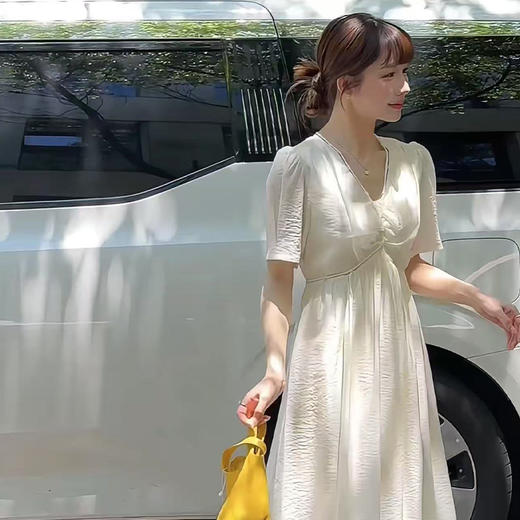 【预售7天】良木礼V领连衣裙（101） 商品图4