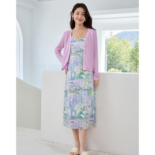 【专属特价】熙世界100%天丝针织开衫薄2025夏日新款宽松冰丝空调衫防晒罩衫 商品图3