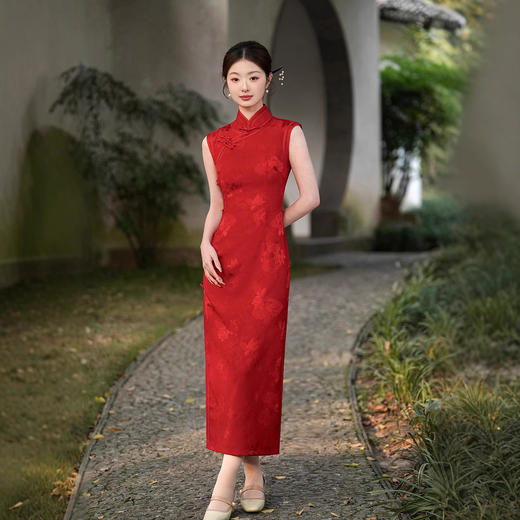 日常无袖气质双包边，订婚显白改良旗袍裙XL1252 商品图4