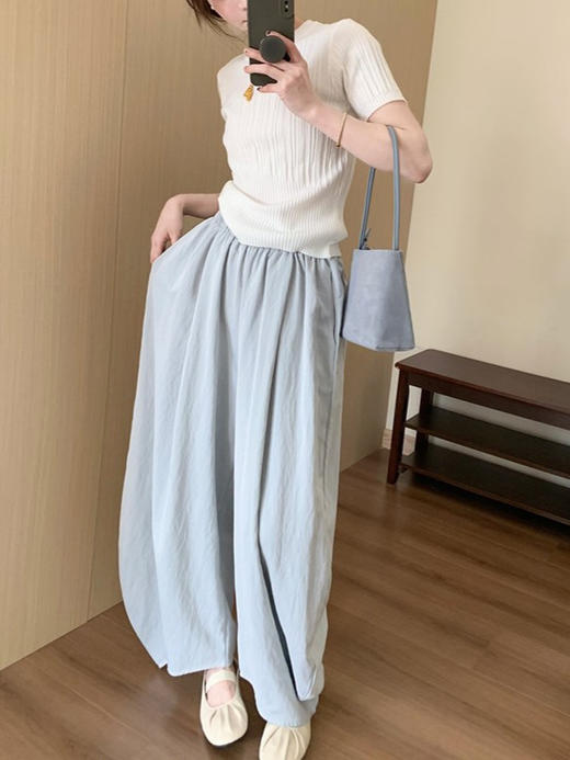 【休闲豆荚裤】夏季新款 高腰宽松显瘦阔腿遛弯裤垂感百搭奶奶裤 商品图1