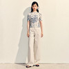 极简高腰压褶微喇长裤女2025春季百搭休闲裤(货号:MS86PA020A2001) 商品缩略图1