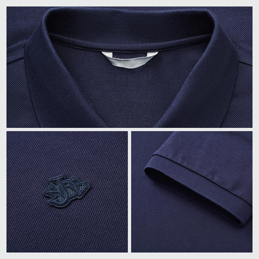 九牧王 凉感POLO衫 夏藏青扁机领标准版短袖POLO衫 JT2E20270 商品图3