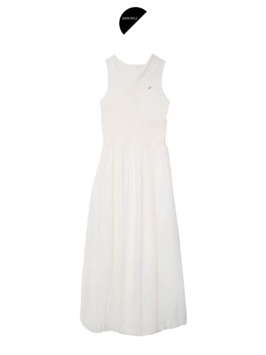 半圆/25735532/白色假两件圆领无袖连衣裙 商品图4