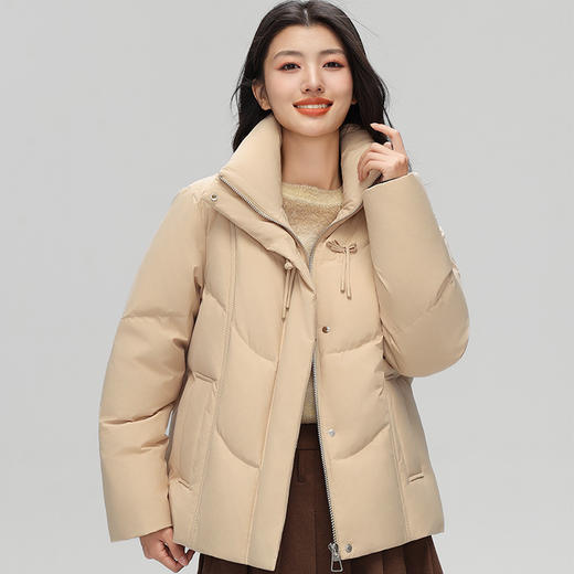 丰讯 新中式盘扣羽绒服女短款冬季甜美立领保暖外套 FXYL6880 商品图3