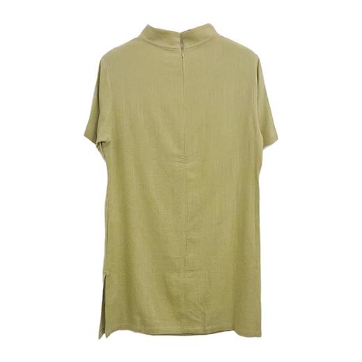 VIVIAN LIU薇薇安刘C2533103 夏季襟盘扣中长款直筒侧开叉上衣 商品图4