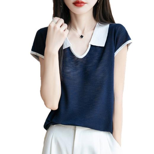 小众不撞款翻领打底衫女2025初夏穿搭新款上衣今年流行的爆款小衫 商品图4