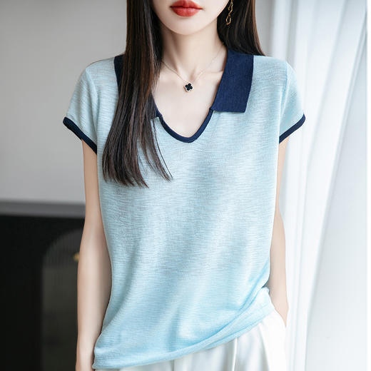 小众不撞款翻领打底衫女2025初夏穿搭新款上衣今年流行的爆款小衫 商品图9