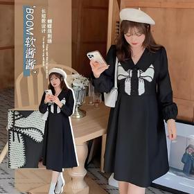 双十二福利【诗铭洛可】XC7667连衣裙蝴蝶结刺绣短款裙