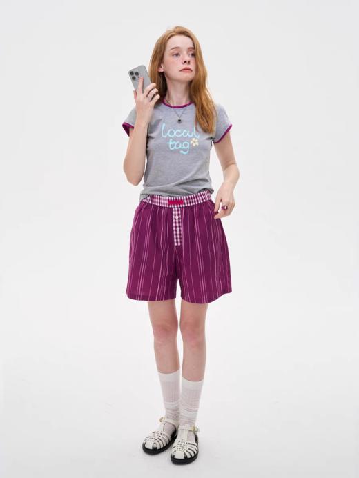 local tag/It24ssk03/撞色假两件原创印花短袖 商品图1