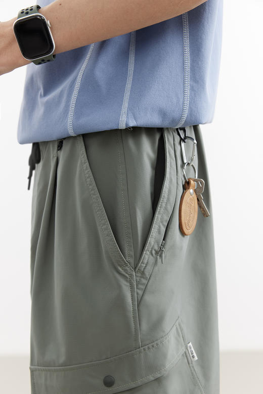 吃茶去chichaqu25户外轻量宽松斜袋伞兵长裤休闲工装百搭男女 商品图3