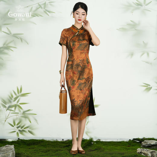 乔万尼新品新中式改良旗袍100%真丝连衣裙ED2E426 商品图2