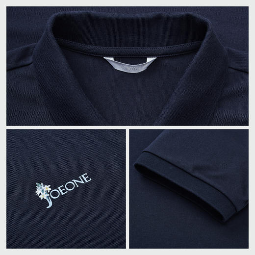 九牧王 轻松POLO衫 夏藏青扁机领标准版短袖POLO衫 JT2E20160 商品图3