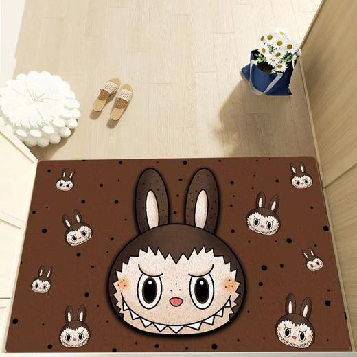 【卡通地垫，时尚可爱！】labubu拉布布卡通入户门地垫 丝圈脚垫玄关易打理 pvc防滑地毯-QQ 商品图7