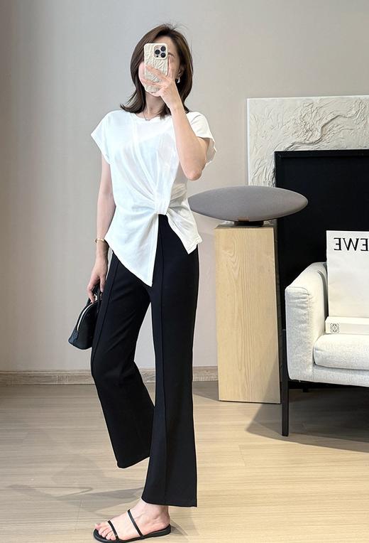 弹力抗皱绝美人鱼瘦瘦裤夏季凉感9分裤薄微喇裤 商品图7