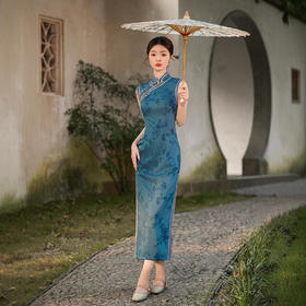 日常无袖气质双包边，订婚显白改良旗袍裙XL1252