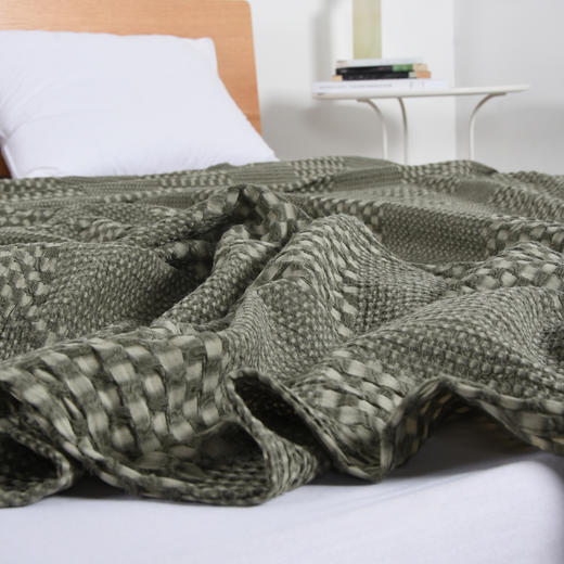 居家必备纯棉砂洗棋盘格休闲毯柔软亲肤四季可用 商品图2