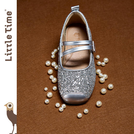 littletime女童公主鞋2025春夏新皮鞋儿童亮片金银芭蕾鞋礼服单鞋 商品图2