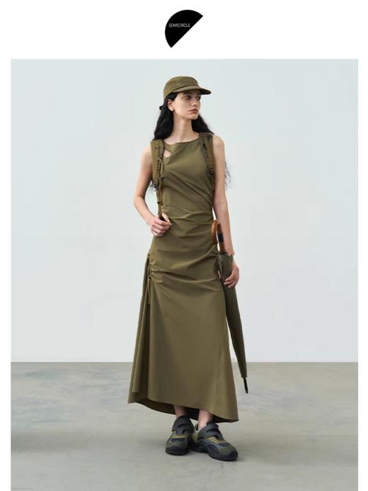 半圆/25725285/圆领不规则无袖镂空连衣裙 商品图0