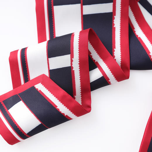 「高货wl」全新升级【铂金会员358/天猫479/差价121】(99546)洛诗琳2025设计感拼丝巾绑带打结上衣包臀半身裙两件套女 商品图2