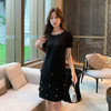奢姿大码女装2025夏季减龄钉珠钻饰设计时尚连衣裙胖妹妹休闲裙子9952822088 商品缩略图4
