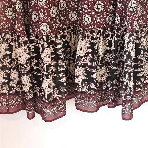 VIVIAN LIU V2524101  春季新款复古立领泡泡袖A字裙摆收腰连衣裙 商品图3