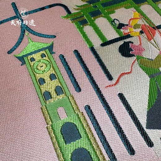 【中国蜀锦•四川印象系列三】老伙记非遗蜀锦摆件 四川文创礼品送领导长辈 广安/达州/遂宁/资阳/内江 手工织锦装饰画挂件 成都文化手信 高档丝绸家居书房摆台织锦画 商品图4