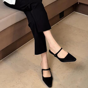 优雅——真丝布羊皮鞋