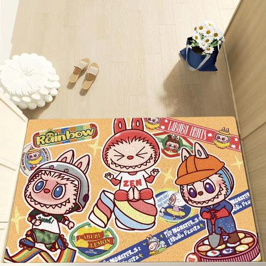 【卡通地垫，时尚可爱！】labubu拉布布卡通入户门地垫 丝圈脚垫玄关易打理 pvc防滑地毯-QQ 商品图12