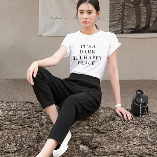 女裤夏季韩版松紧腰手感超软萝卜裤    AC-5K7160 商品图3