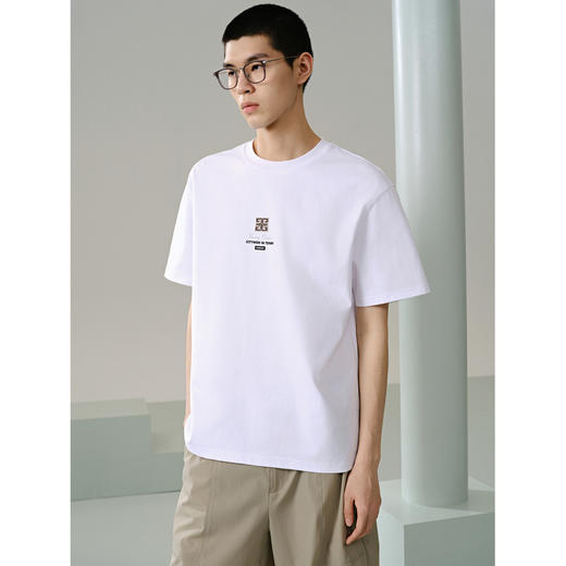 GXG男装 多色精致绣花短袖T恤 24年夏季热卖G24X442092 商品图2