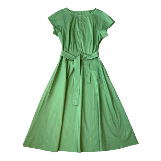 立体剪裁！2025高支高密全棉府绸圆领小飞袖腰带大裙摆连衣裙！ 商品图4