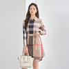 【袖子可收起】罗蒙夏季连衣裙女士休闲百搭时尚衬衫裙时髦格纹收腰显瘦裙子 商品缩略图9
