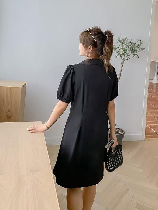 【诗铭洛可】A294连衣裙咖色明线兔耳朵裙子A19-3 商品图3