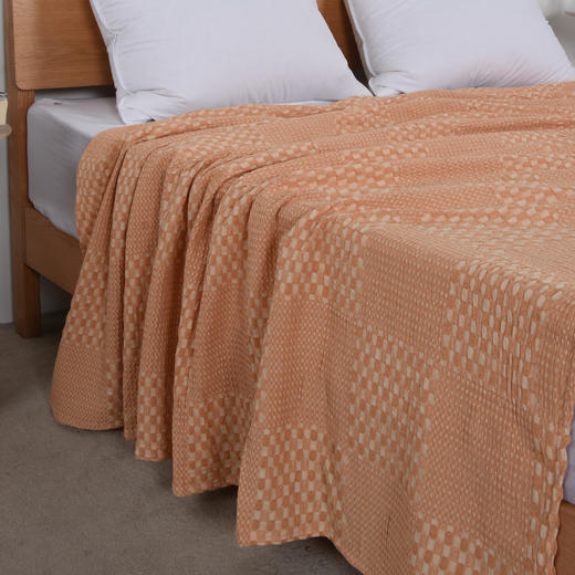 居家必备纯棉砂洗棋盘格休闲毯柔软亲肤四季可用 商品图5