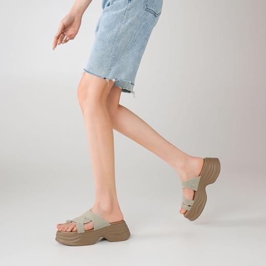 【法式复古夹趾凉拖鞋】25新款夏季外穿松糕底轻便女鞋一字拖-BB 商品图5