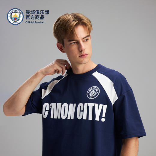 【官方正版】曼城俱乐部 | 蓝白拼色T恤夏季时尚潮流短袖 商品图1