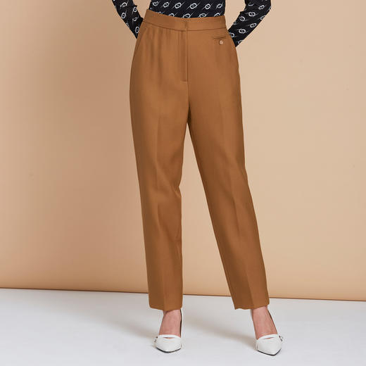 EITIE爱特爱冬季新款通勤百搭显瘦100%绵羊毛毛呢裤子7605303 商品图3