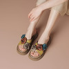 【头层牛皮】厚底手工花朵拖鞋女夏季名族风轻便外穿凉拖-BB 商品缩略图1