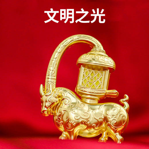 【错银铜牛灯夜光冰箱贴】金属磁贴东汉古风南京博物院藏文物伴手礼 商品图1