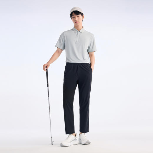 九牧王 冻感T恤 夏灰色翻领修身版短袖POLO衫 JT2E2A727 商品图1