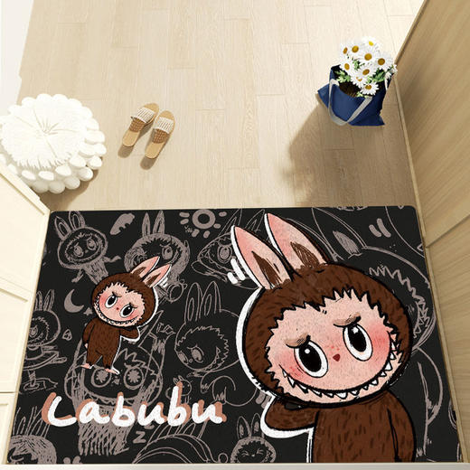 【卡通地垫，时尚可爱！】labubu拉布布卡通入户门地垫 丝圈脚垫玄关易打理 pvc防滑地毯-QQ 商品图9