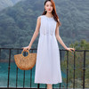 玳莎度假风抽绳收腰无袖圆领真丝长裙轻薄透气连衣裙夏季新款2025  FB35006 商品缩略图0