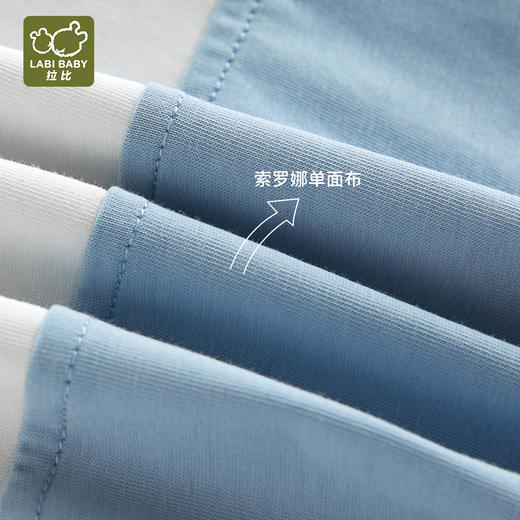 拉比-童衣类（夏）I5自然假两件连体衣灰蓝059 商品图2
