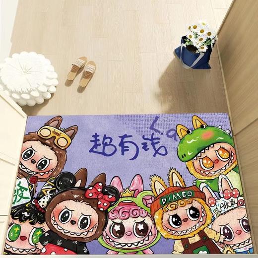 【卡通地垫，时尚可爱！】labubu拉布布卡通入户门地垫 丝圈脚垫玄关易打理 pvc防滑地毯-QQ 商品图10