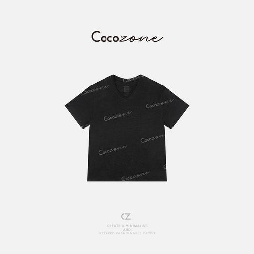 COCO ZONE 刘一一 【100亚麻】显瘦纯色V领短袖T恤 CD2A0383 商品图2