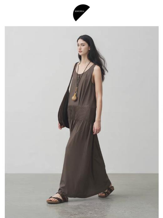 半圆/25535599/压褶无袖连衣裙 商品图2