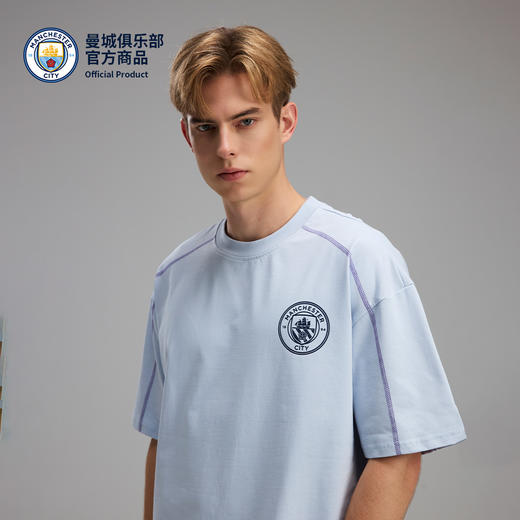【官方正版】曼城俱乐部 | 夏季新款蓝色休闲短袖简约百搭T恤 商品图2